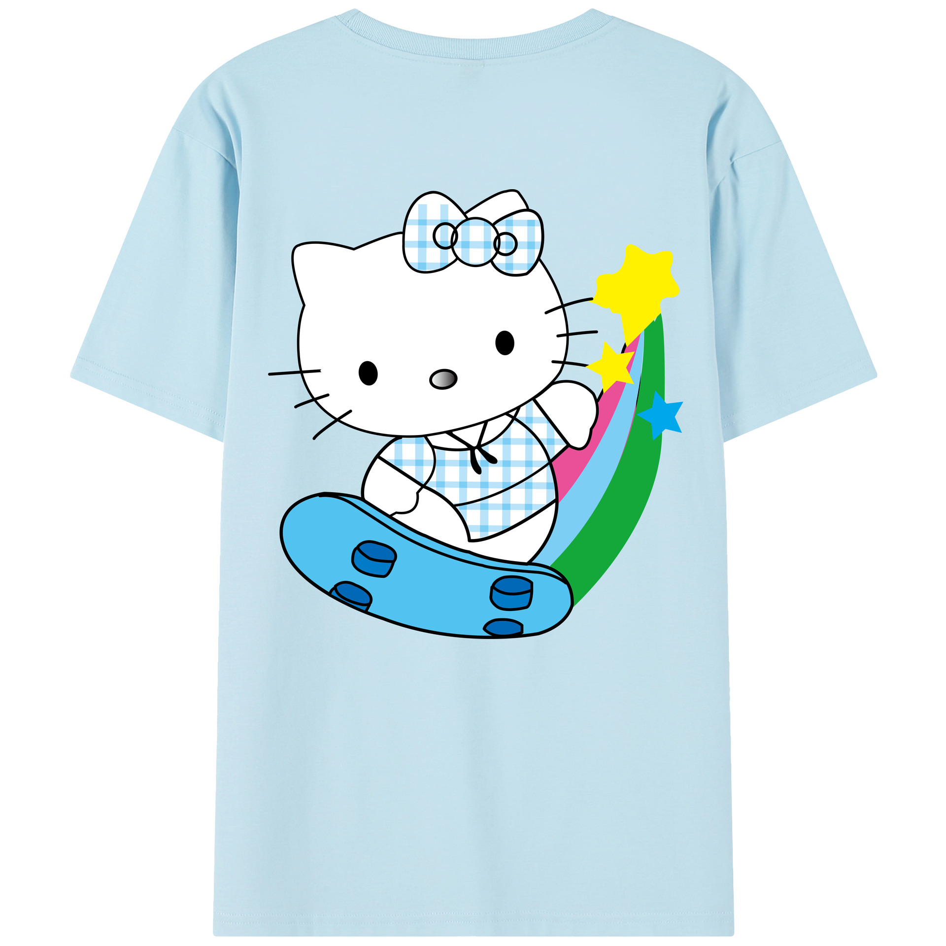 （画像用） Hello Kitty ハローキティ 綿100％半袖Tシャツ（背面プリント）